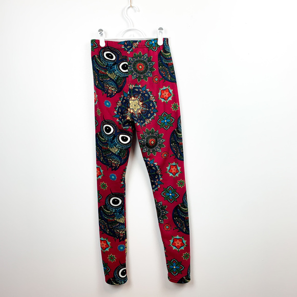Just Cozy Pink & Blue Owl Patterned Leggings - Picture 7 of 8